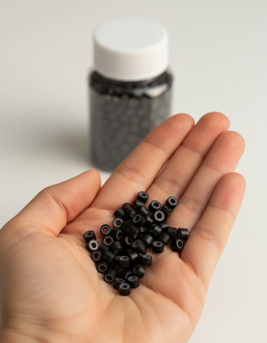 Silicone Lined Micro Ring Beads for Hair Extensions – 5mm (500pcs)