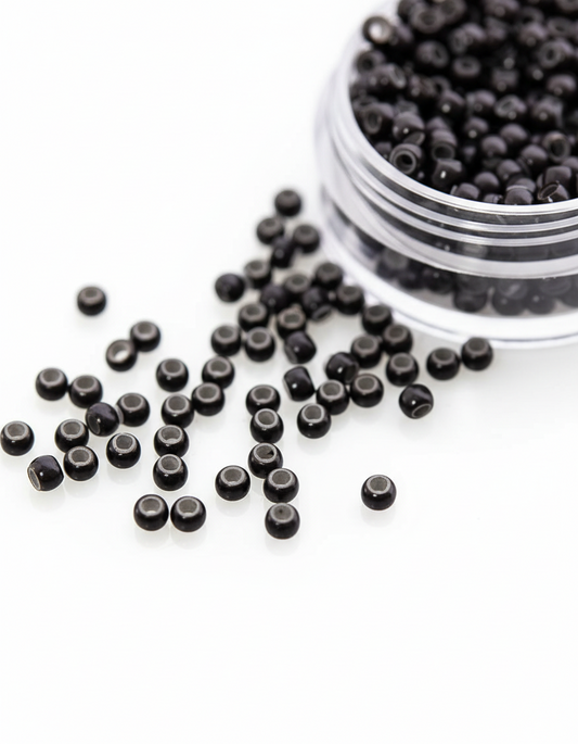 Nano Silicone Lined Micro Ring Beads for Hair Extensions – 3.0mm Black (1000pcs)