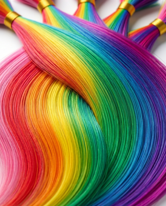 Funky Color I-Tip Organic Hair Extensions  24" Length Premium Salon Quality