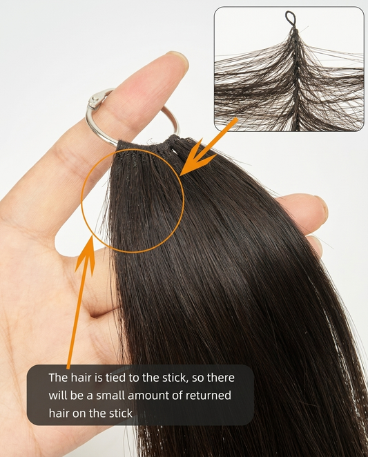 Invisible Hand Tied Feather Hair Extensions – 100% organic Human Hair (100 Strands)