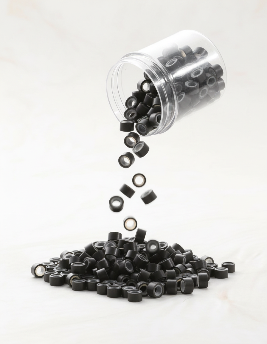 Silicone Lined Micro Ring Beads for Hair Extensions  – 5mm  (500pcs)