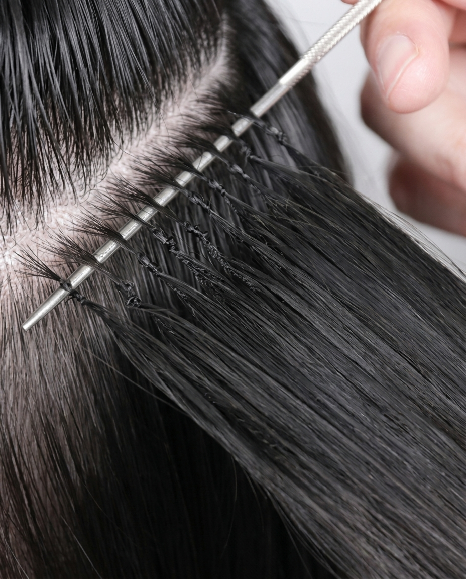 Invisible Hand Tied Feather Hair Extensions – 100% organic Human Hair (100 Strands)