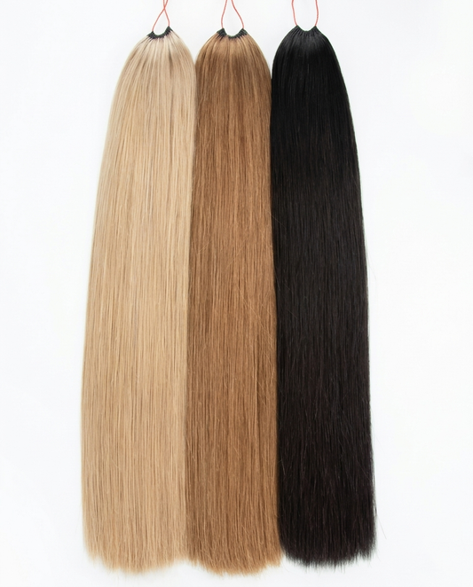 Invisible Hand Tied Feather Hair Extensions – 100% organic Human Hair (100 Strands)
