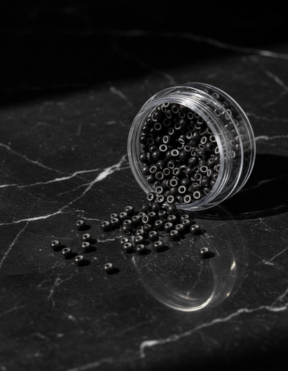 Nano Silicone Lined Micro Ring Beads for Hair Extensions – 3.0mm Black (1000pcs)