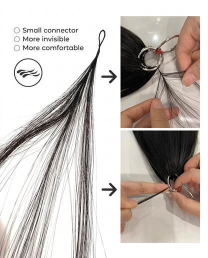 Invisible Hand Tied Feather Hair Extensions – 100% organic Human Hair (100 Strands)