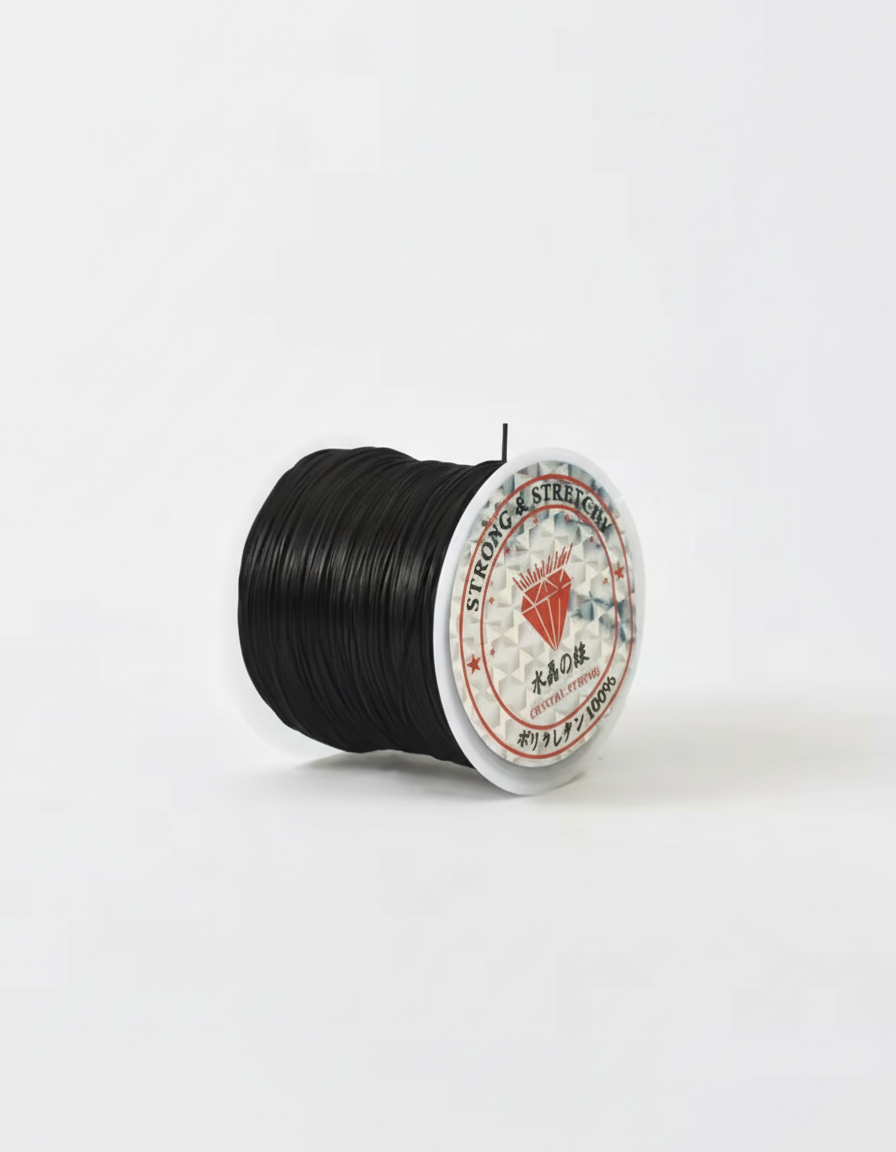 Elastic Thread for Hair Extensions – Professional Flat Nylon Rubber Stretch Cord (60m Roll)