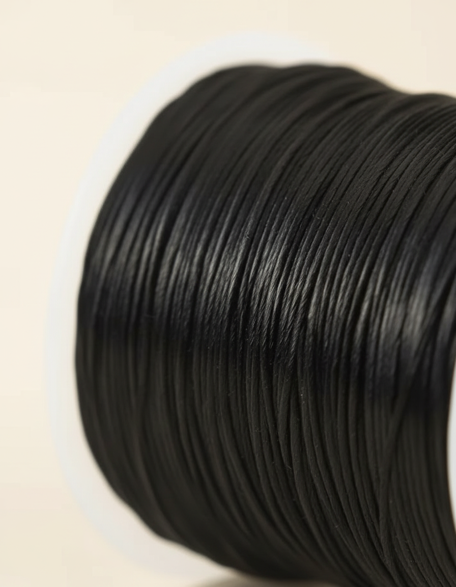 Elastic Thread for Hair Extensions – Professional Flat Nylon Rubber Stretch Cord (60m Roll)